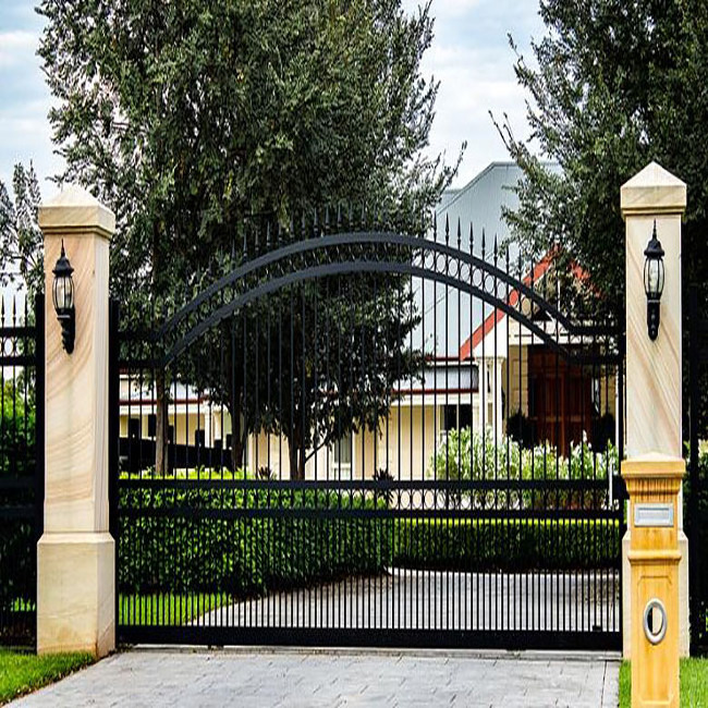 Manor Garden Smart Gates Ornamental Classical Wrought Iron Gate with Durable Security Performance for Exterior