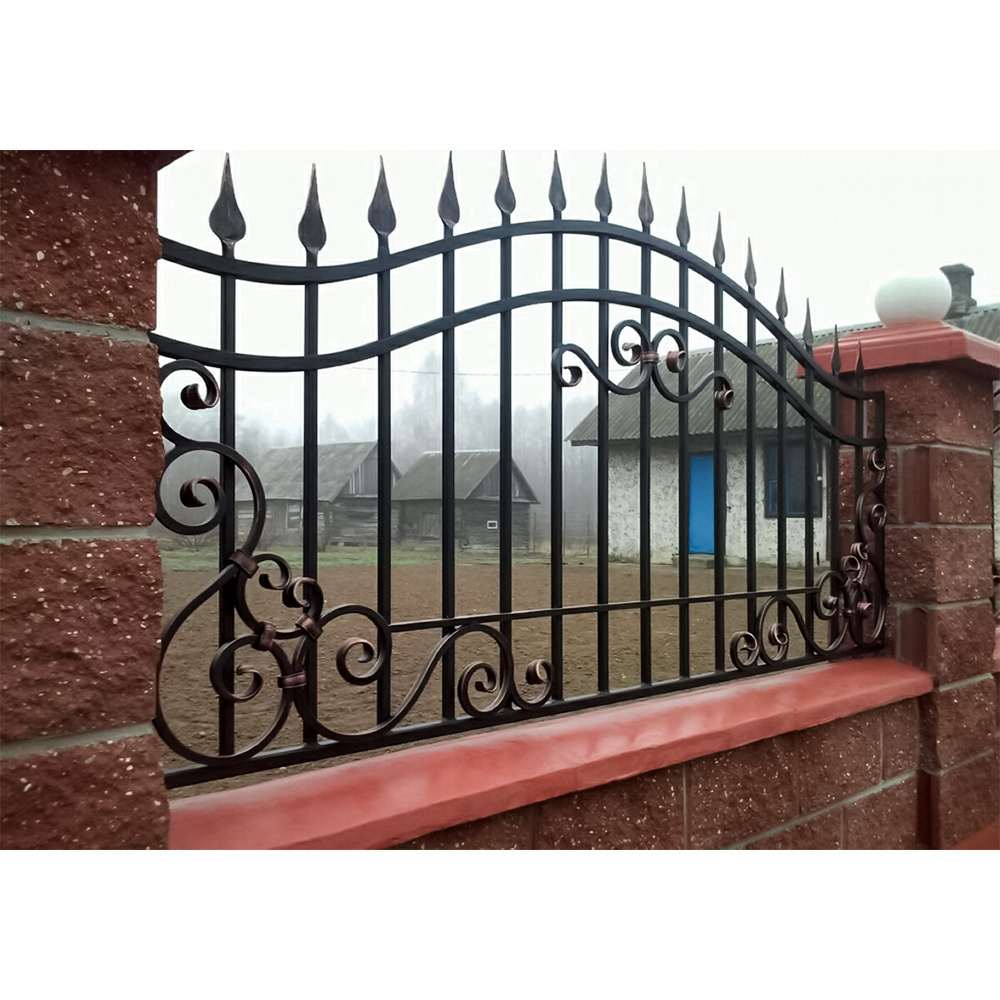 Cast Iron Railings Exterior Black Brick Fence Panels Outdoor Boundary Wall Gate Design Privacy Fence For Home