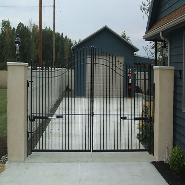 Excellent driveway automatic double swing wrought iron gates house main entry gate for manor house