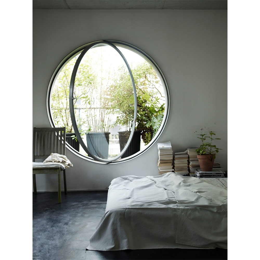 High quality aluminum round pivot windows circle window that open with tempered glass