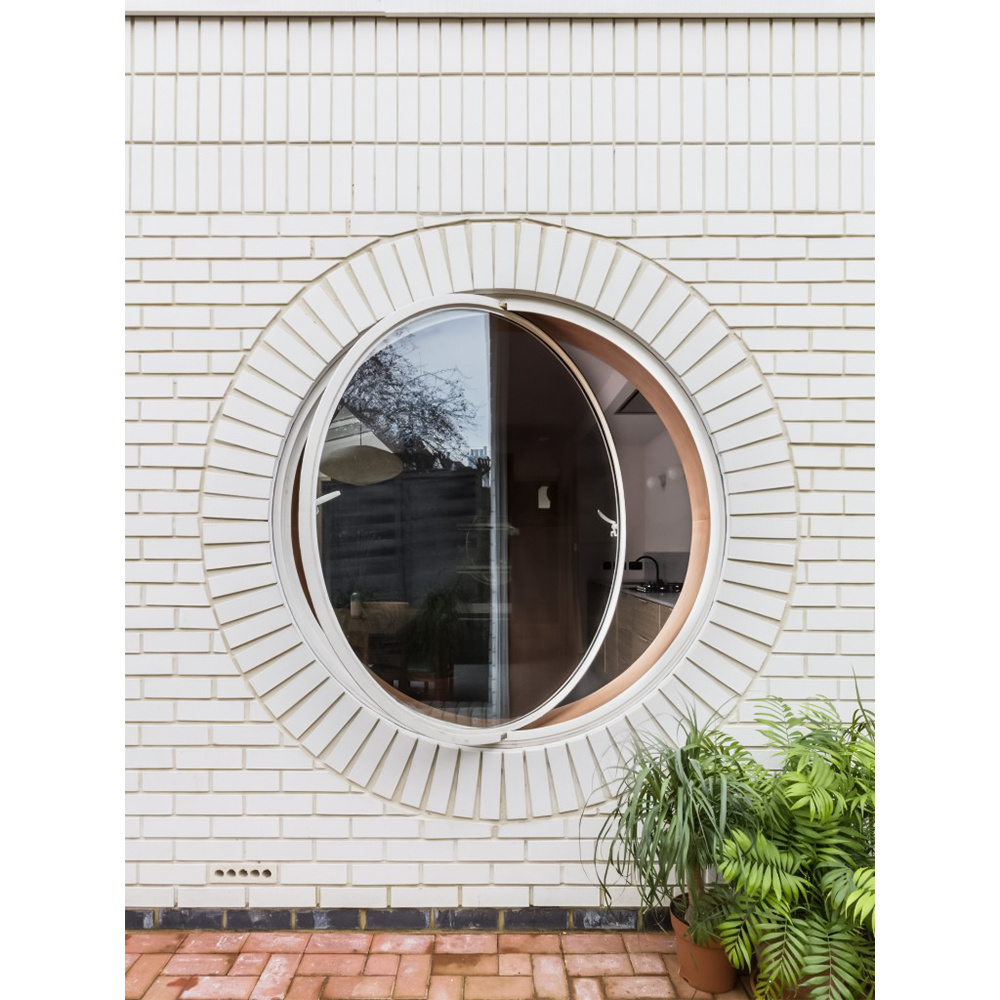 High quality aluminum round pivot windows circle window that open with tempered glass