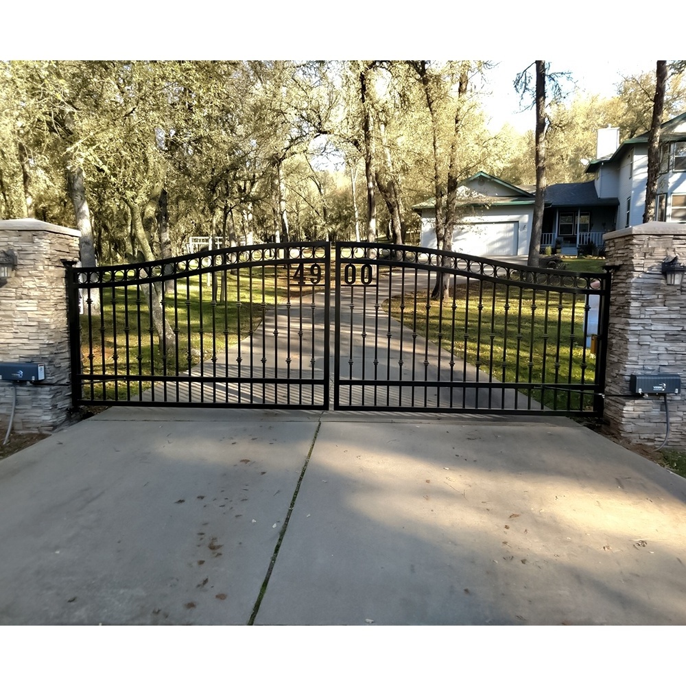 Garden Gates Automatic Wrought Iron Customized Electric Sliding Driveway Gate Design Outdoor Swing Graphic Design Contemporary