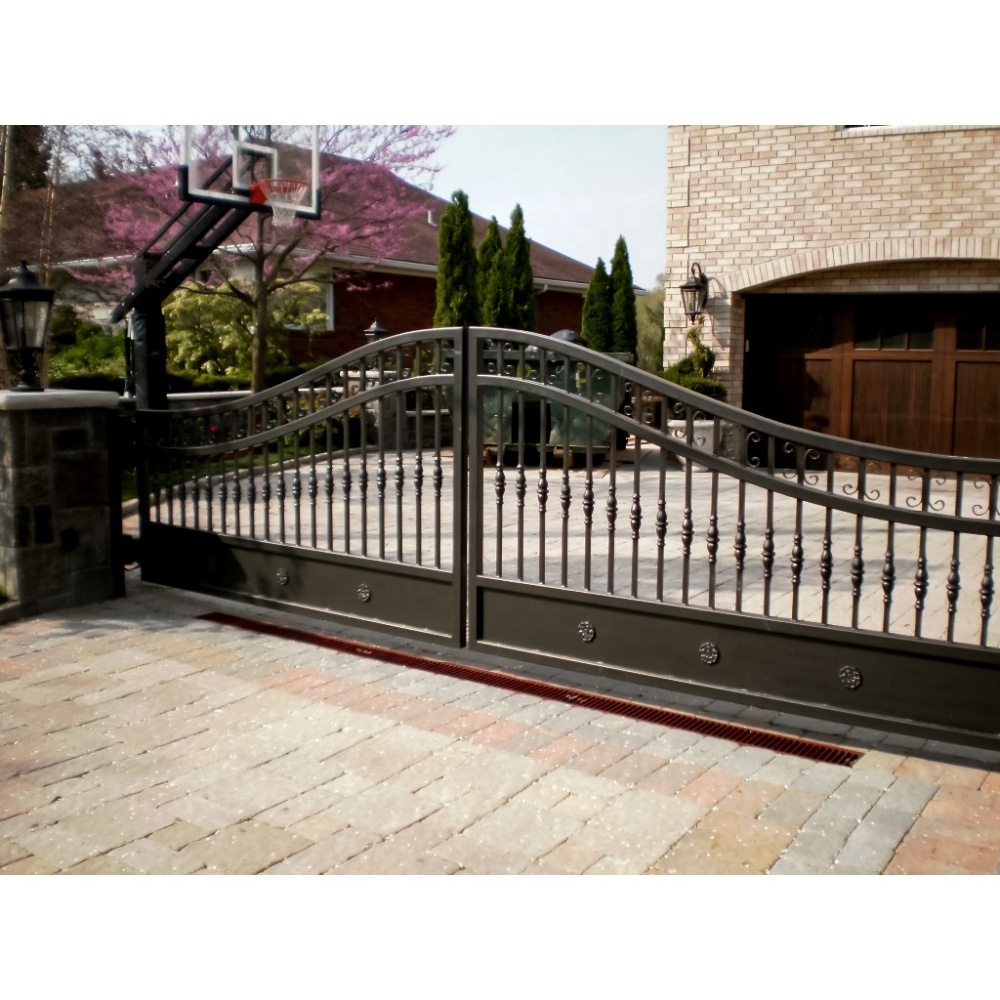 Garden Gates Automatic Wrought Iron Customized Electric Sliding Driveway Gate Design Outdoor Swing Graphic Design Contemporary