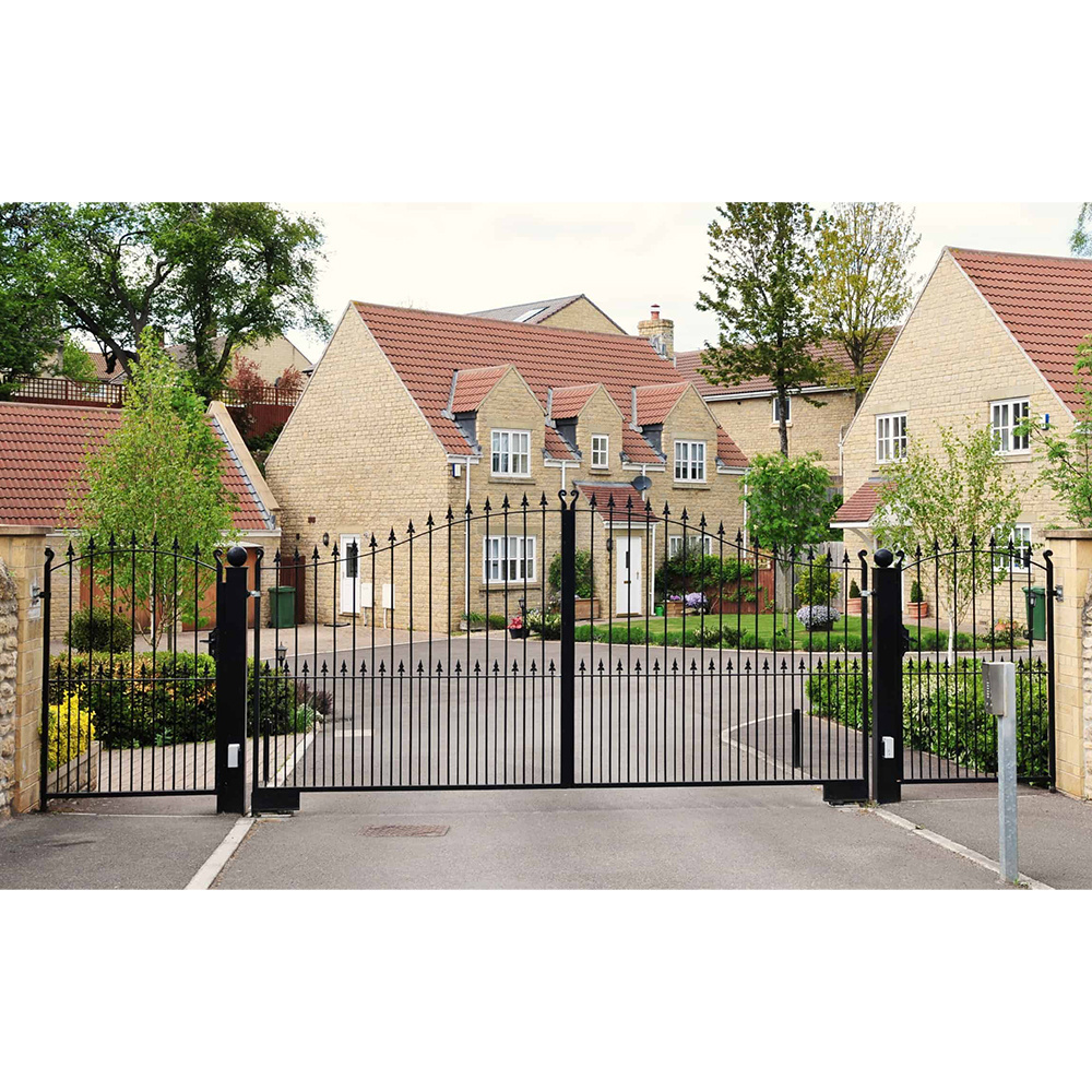 Modern smart house main gates designs for houses wrought iron garden gates door rust-proof cast iron electric double doors