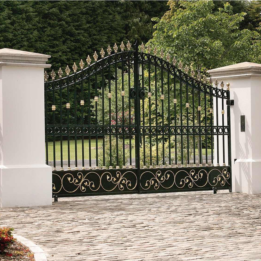 Villa Used Iron Modern Automatic Luxury Steel Villa Customized Size Swing Driveway Gates Wrought Iron Main Gate Designs