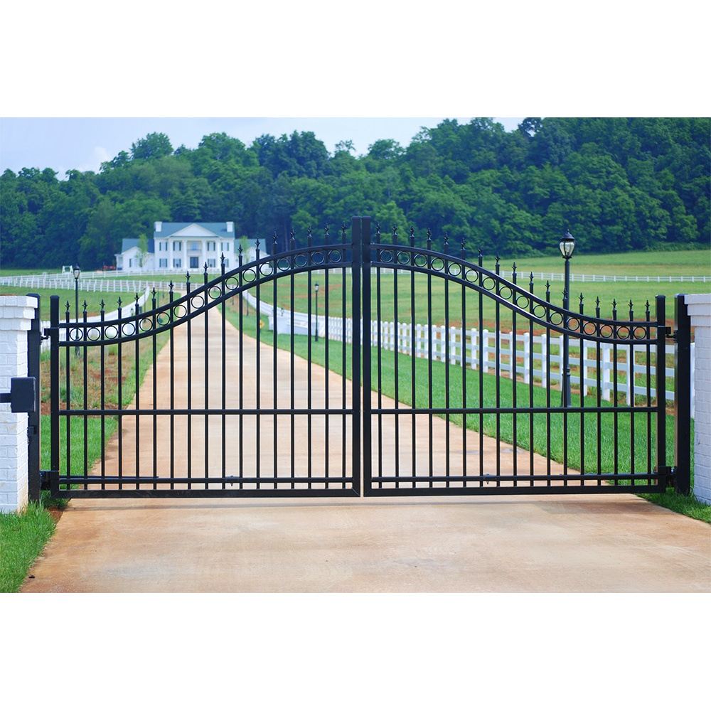 Villa Used Iron Modern Automatic Luxury Steel Villa Customized Size Swing Driveway Gates Wrought Iron Main Gate Designs