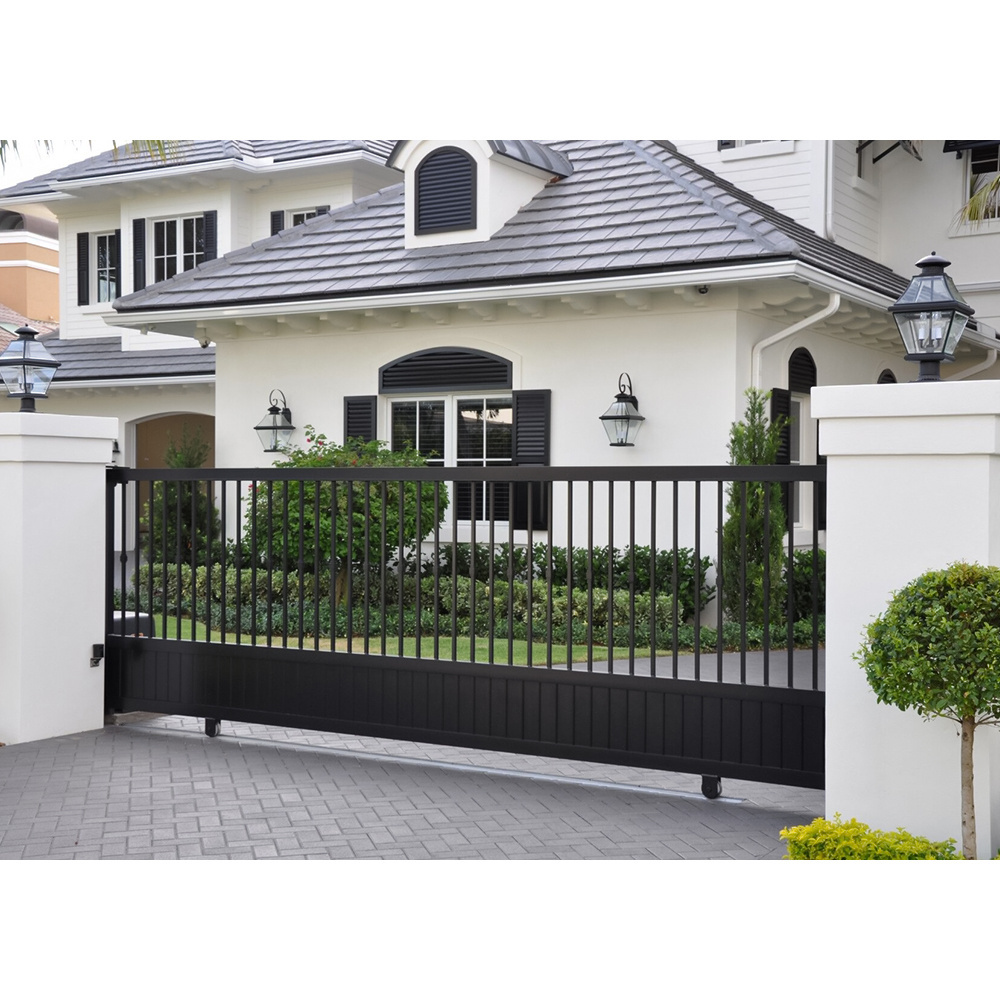 High quality smart wrought iron gates for houses stainless steel aluminum alloy outdoor driveway gates