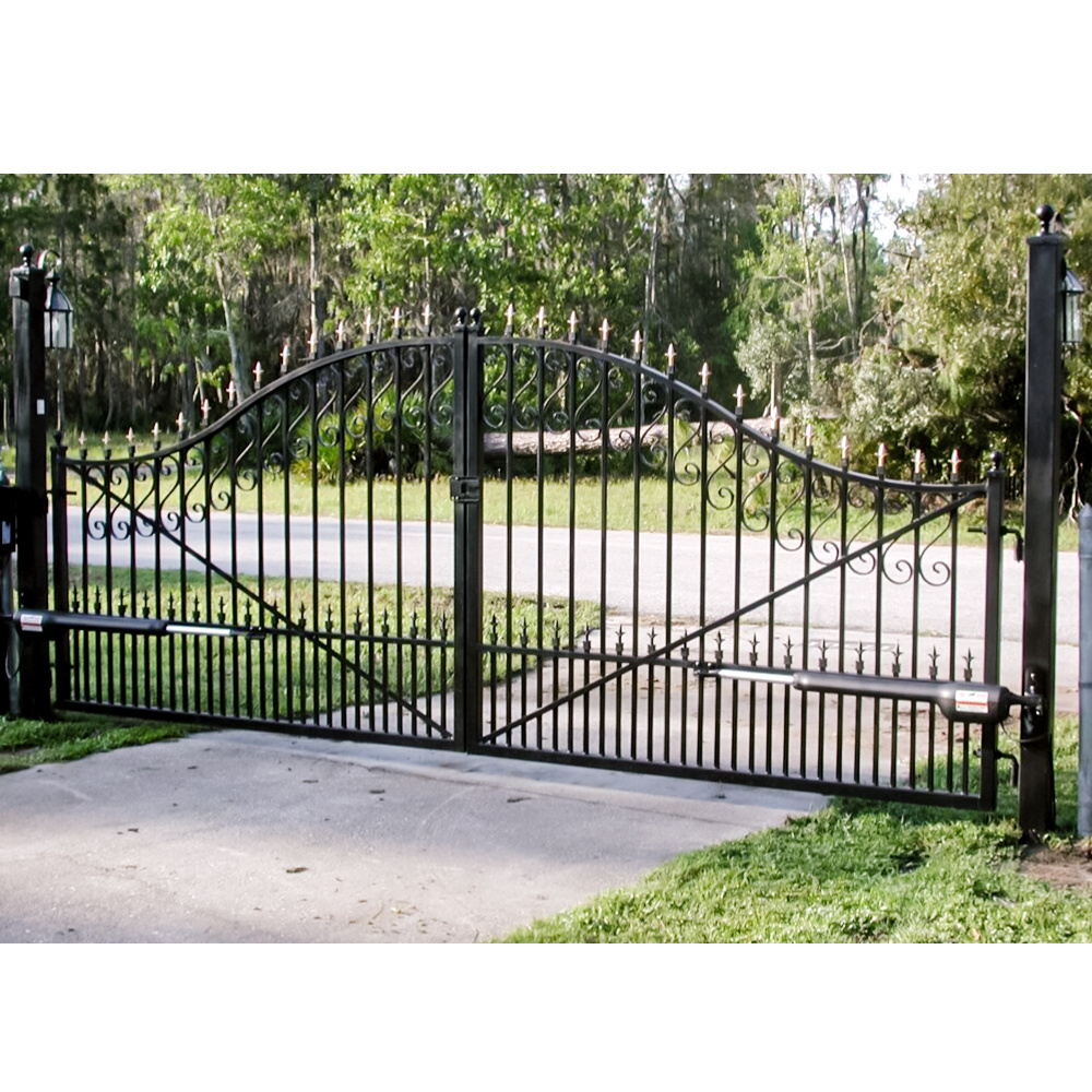 High quality smart wrought iron gates for houses stainless steel aluminum alloy outdoor driveway gates