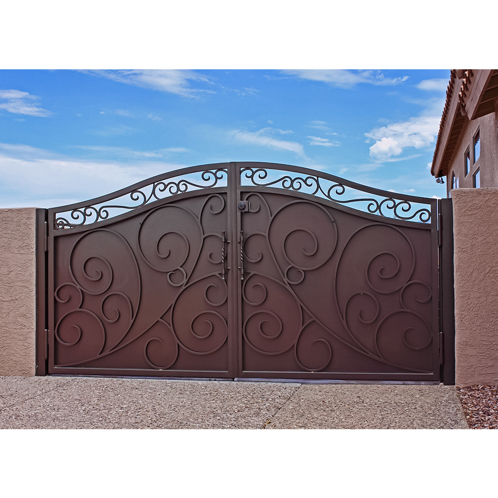 High quality smart wrought iron gates for houses stainless steel aluminum alloy outdoor driveway gates