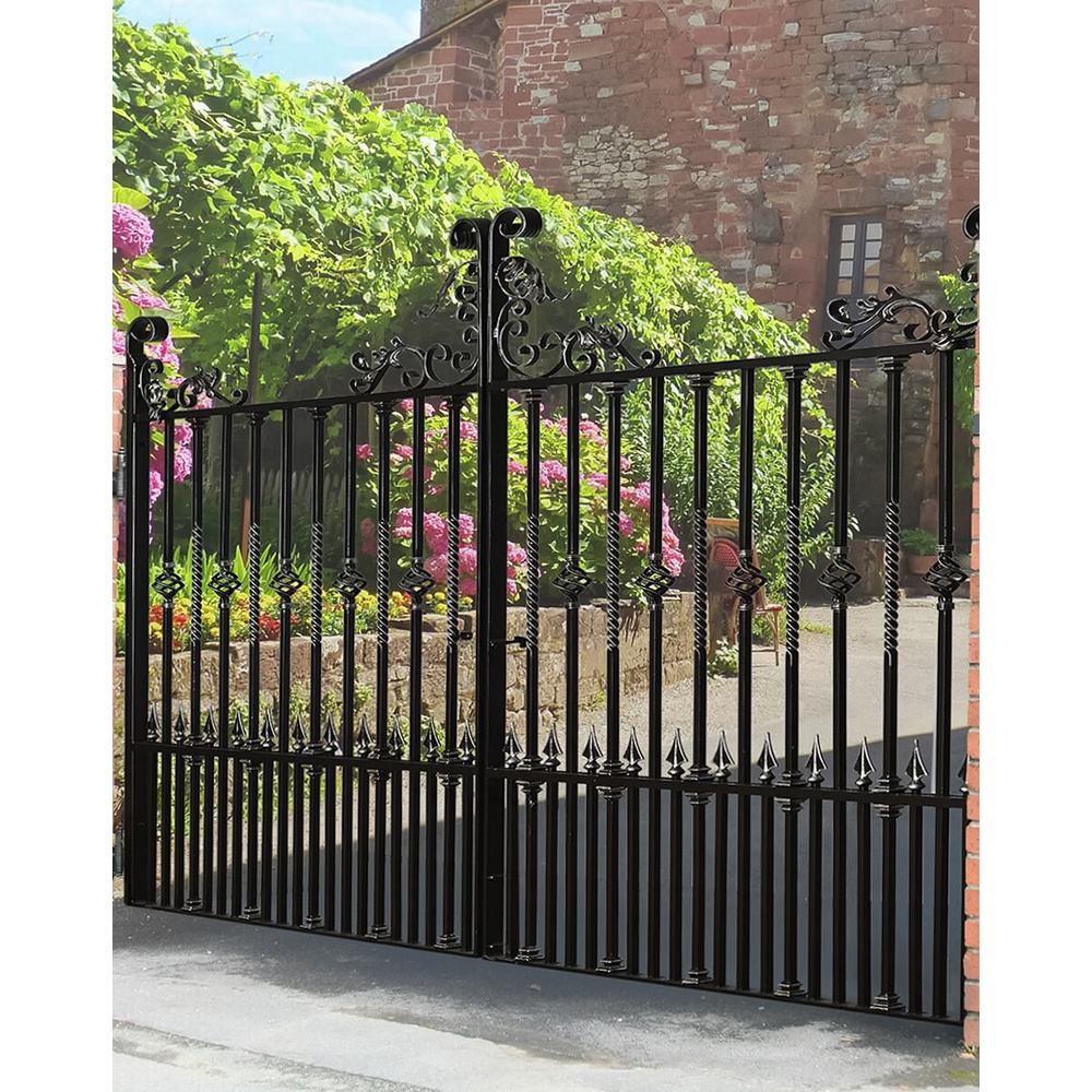 High quality smart wrought iron gates for houses stainless steel aluminum alloy outdoor driveway gates