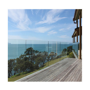 Balcony handrail deck patio glass railing aluminum profile U channel customized guardrail for glass railing