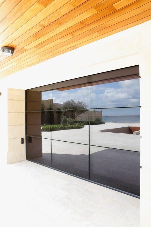 Factory Price Morden Style Automatic Aluminum Glass Garage Door Security Exterior Doors For Homes