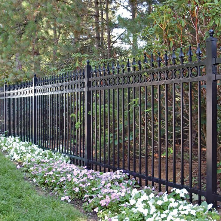 Modern Trellis Gates Outdoor Wrought Iron Fence Decorative Garden Railing Buildings Black Metal Fence