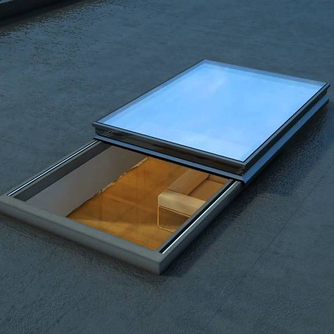 Flat Roof Skylight Aluminium Sliding Sky Roof Skylight Aluminium Skylight Roof Window Laminated Glass Graphic Design Horizontal