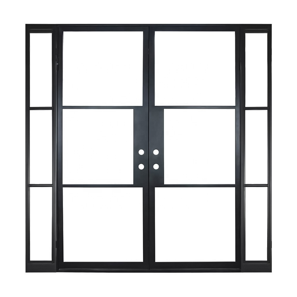 Metal Simple Iron Grill Door Designs French Iron Double Front Entry Doors Steel Patio Doors For Houses