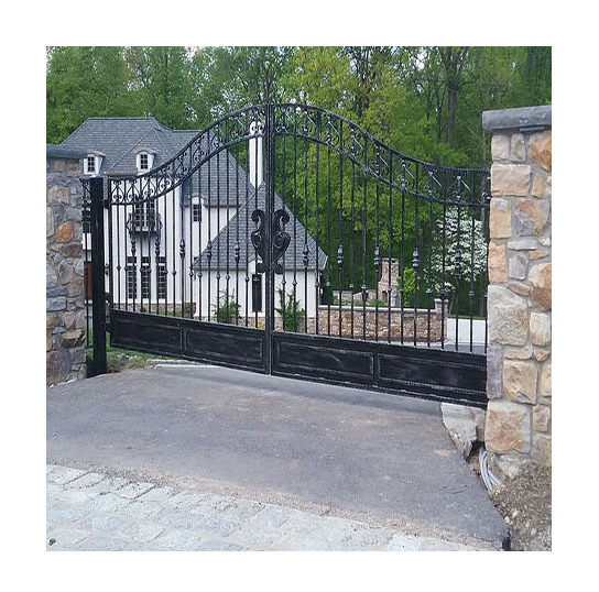 Manor Garden Smart Gates Ornamental Classical Wrought Iron Gate with Durable Security Performance for Exterior