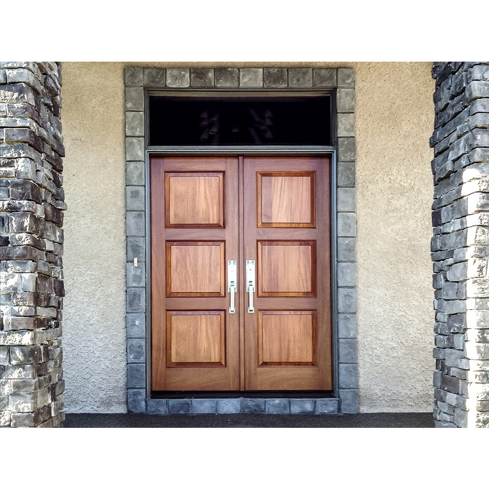 Exterior front carving teak wood doors main entrance double carved wooden door with smart lock design