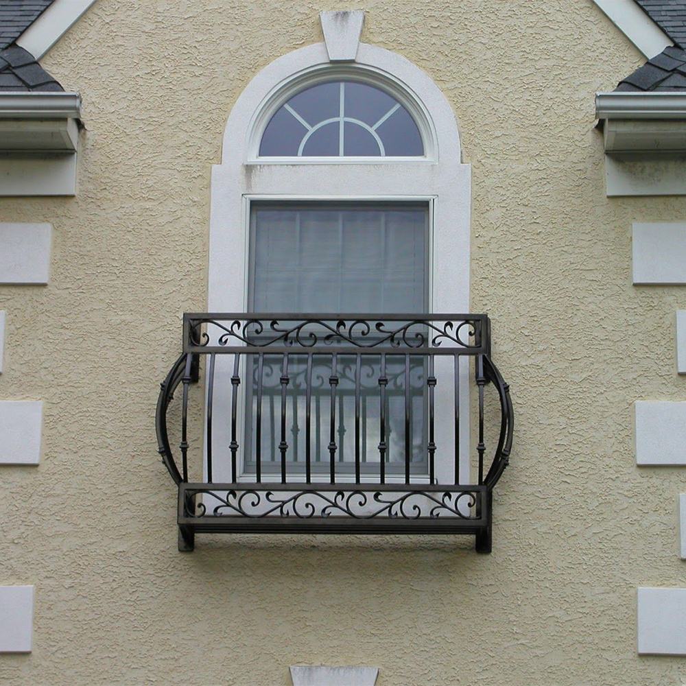 Stylish Wrought Iron Outdoor Window Railings Cast Iron Security Window Guards Balcony Decor Exterior For Houses