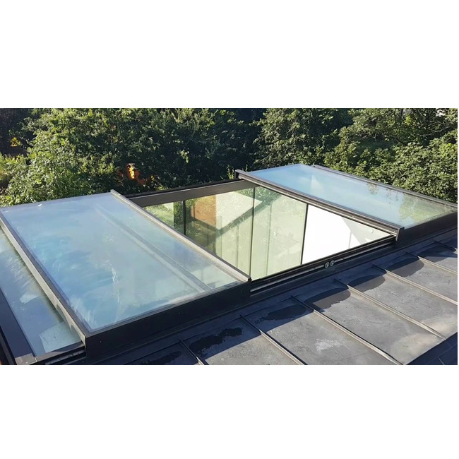 Flat Roof Skylight Aluminium Sliding Sky Roof Skylight Aluminium Skylight Roof Window Laminated Glass Graphic Design Horizontal