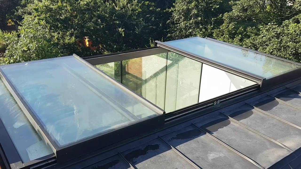 Horizontal Electric Sliding Window Automatic Roof Skylight Windows Customized Size For Gazebo