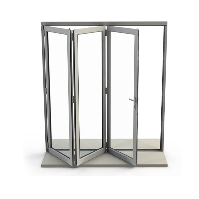 GEORGIA Frame Brand Bi Fold Door Aluminum Glass Foldable Graphic Design Modern Sliding Glass Lock Aluminum Alloy Hotel Finished