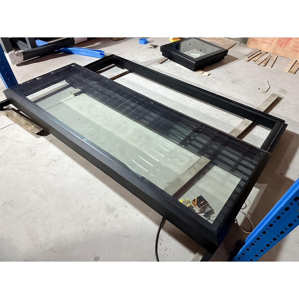 Manufacturer Automatic Sliding Roof Windows Aluminum Frame Skylights With Double Tempered Glass Sliding Roof System For Houses