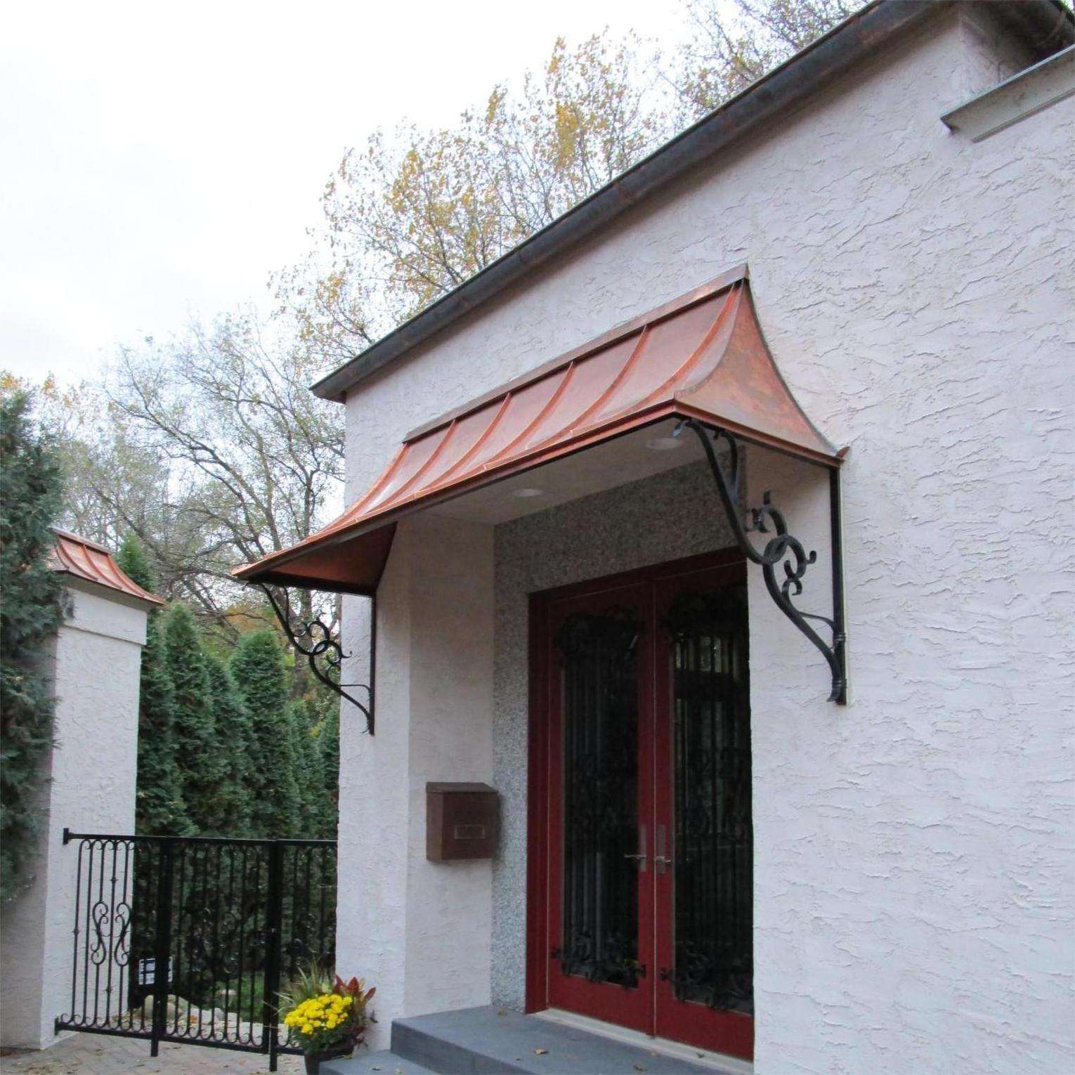 Classical design house front entrance canopy wrought iron awning pergola for villa