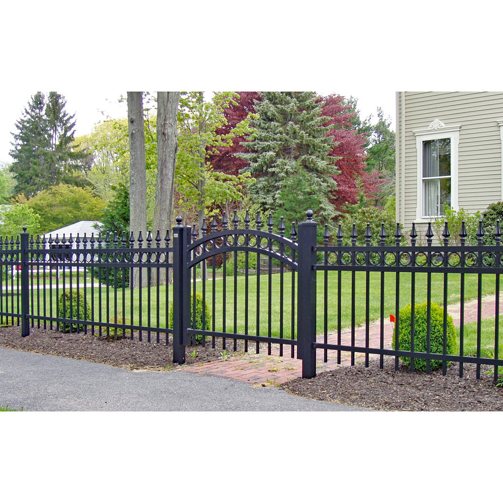 Modern Trellis Gates Outdoor Wrought Iron Fence Decorative Garden Railing Buildings Black Metal Fence