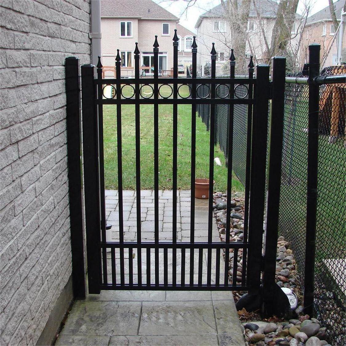 Modern Trellis Gates Outdoor Wrought Iron Fence Decorative Garden Railing Buildings Black Metal Fence