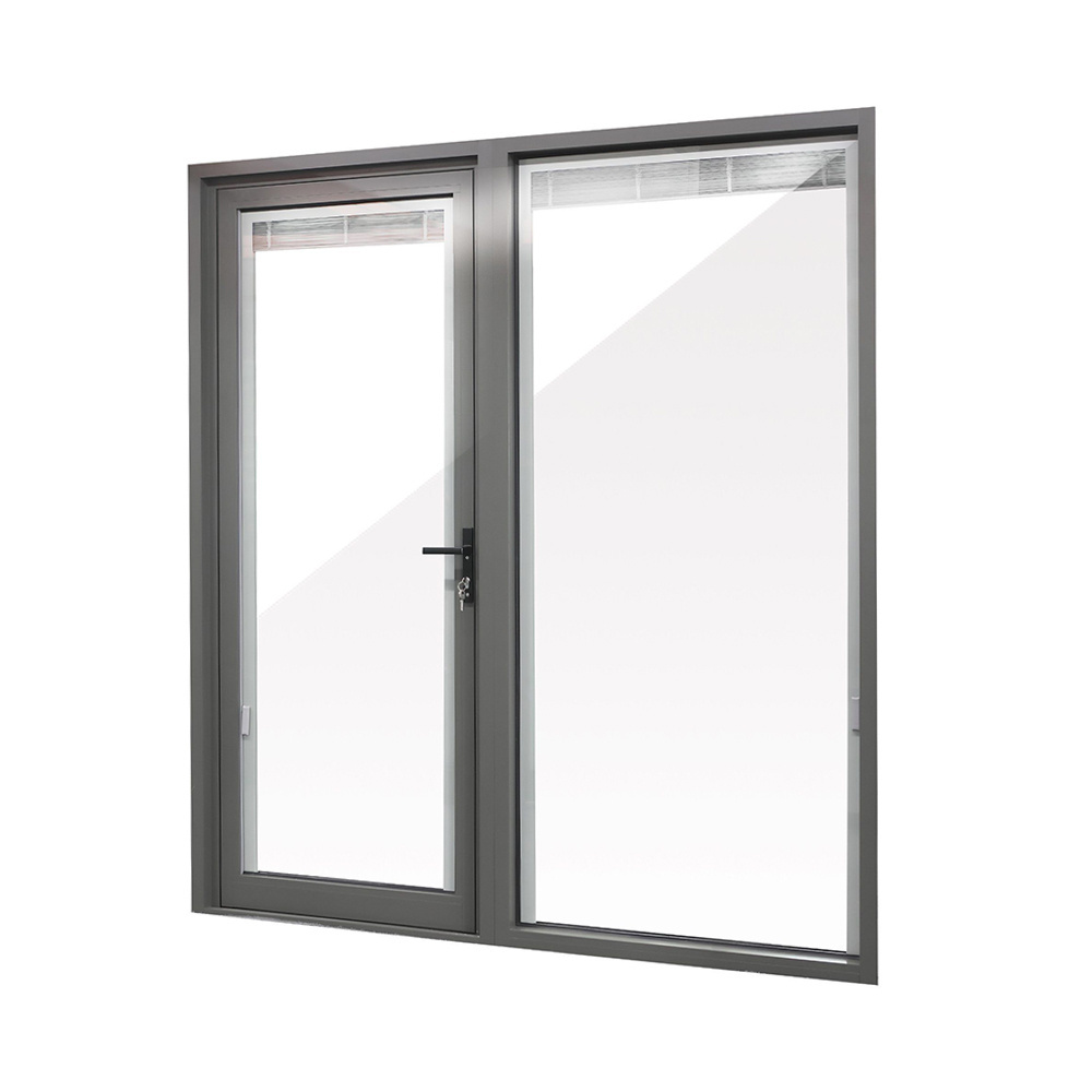 High quality french soundproof double glazed aluminum hinged glass door for home