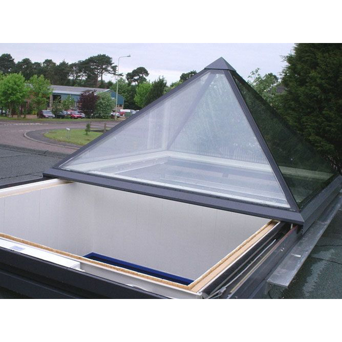 Roof laminated glass solar tube triangle pyramid smart skylight roof motorized electric open skylight sliding roof