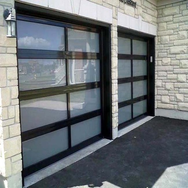 Modern Side Automatic Vertical Bifold Garage Door Aluminum Folding Garage Door American New Design Glass Garage Doors