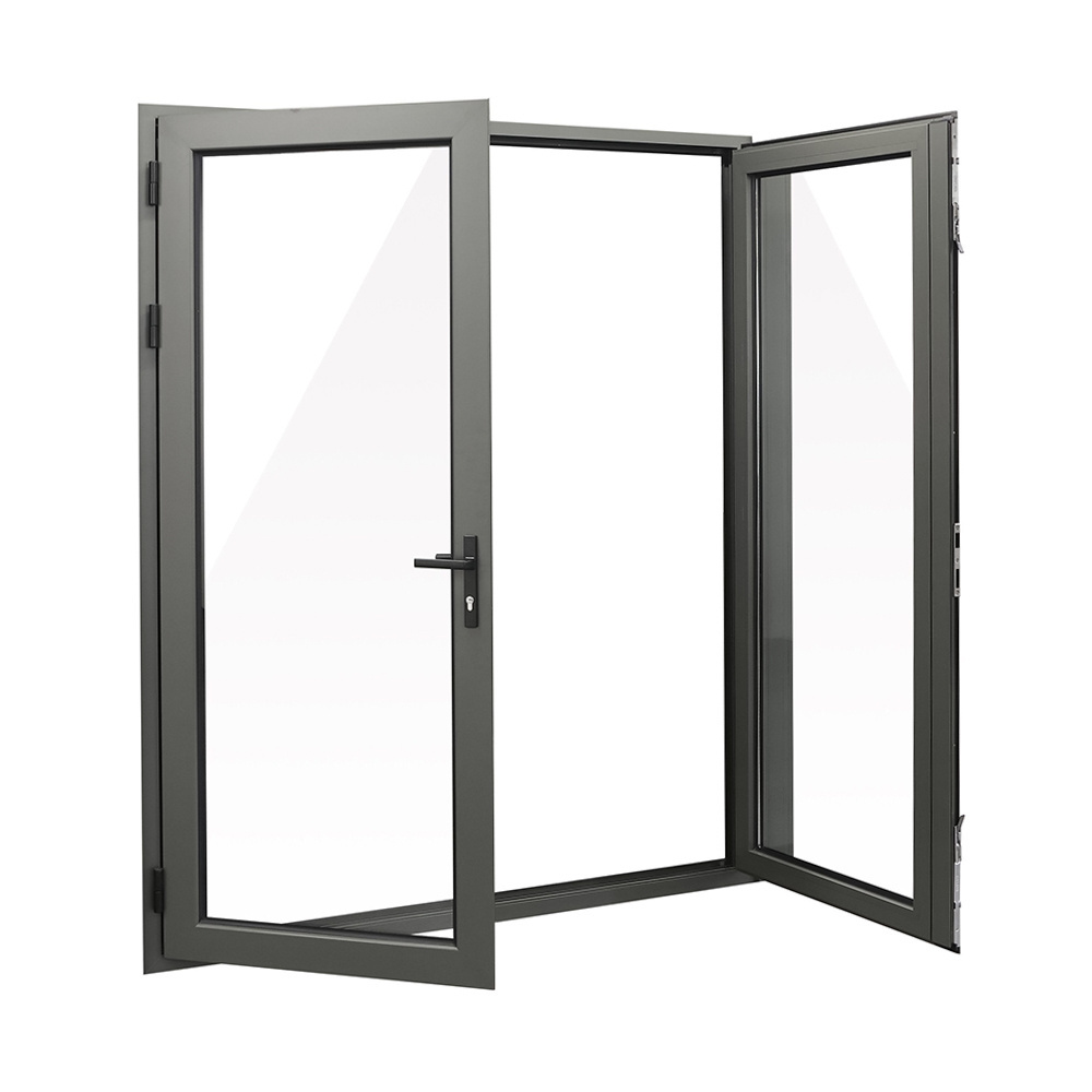 High quality french soundproof double glazed aluminum hinged glass door for home