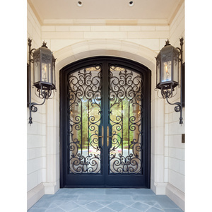 Modern Smart Lock Front Entrance Door Entry Security Steel Doors Exterior Wrought Iron Glass Graphic Design Tropical GEORGIA