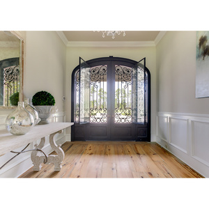 Hot Sale High Quality Exterior Burglar Proof Other Cast Iron Doors Main Entry Front French Wrought Iron Doors For House