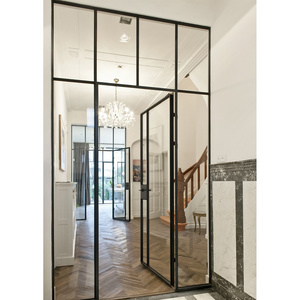 Modern style security glass interior aluminum door swing type bedroom doors for houses