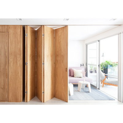 Hot sale bi-fold interior wooden folding door sliding doors for house