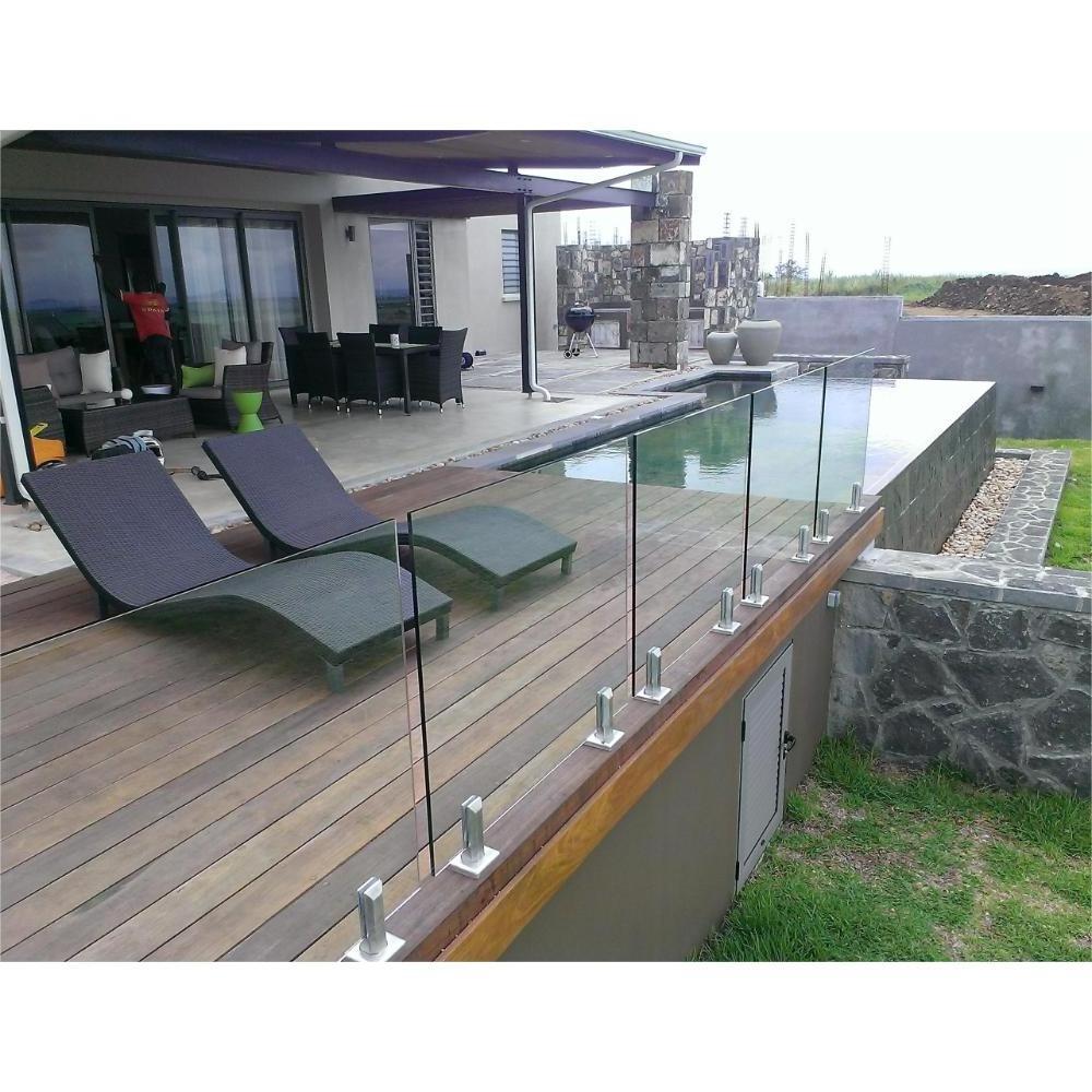 Spigot Glass Railing Deck Aluminum Frame Modern Design Minimalist Fencing