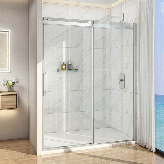 Aluminum corner tempering glass walk in shower enclosures high quality simple bathroom sliding doors designs