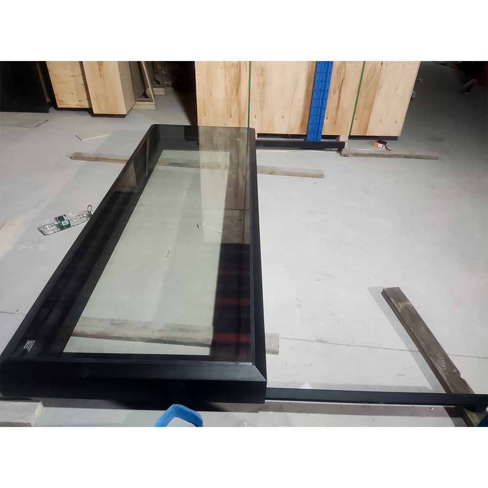 Manufacturer Automatic Sliding Roof Windows Aluminum Frame Skylights With Double Tempered Glass Sliding Roof System For Houses