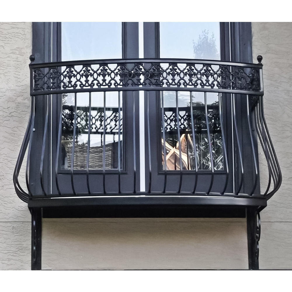 Stylish Wrought Iron Outdoor Window Railings Cast Iron Security Window Guards Balcony Decor Exterior For Houses