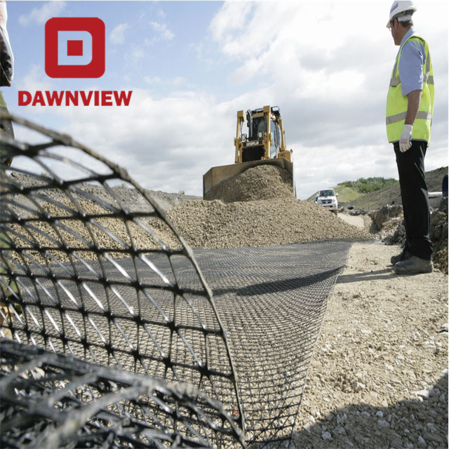 Dawnview plastic driveway geogrid mesh PP biaxial geogrid for road soil stabilizer and slope protection