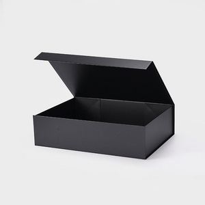 Flap Top Rigid Printed Cardboard Magnetic Black Packaging Box with Foam Insert