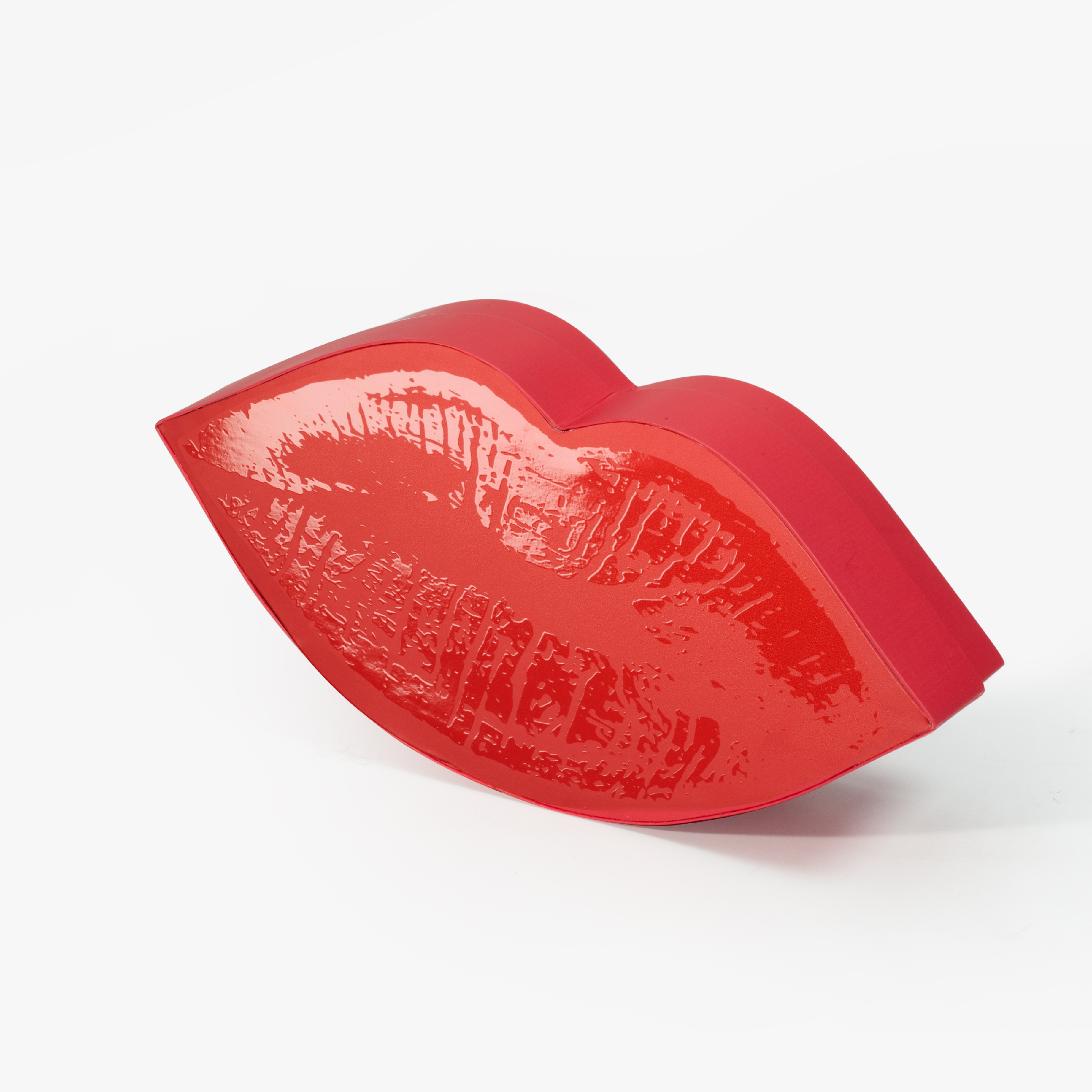 Creative glitter paper custom lip shaped chocolate gift box with red color