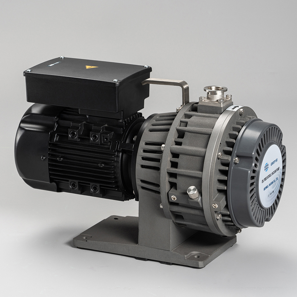 7.2 m3/h (120L/min) GWSP150 dry scroll pump combined with lower ultimate pressure, lower power consumption and lower noise