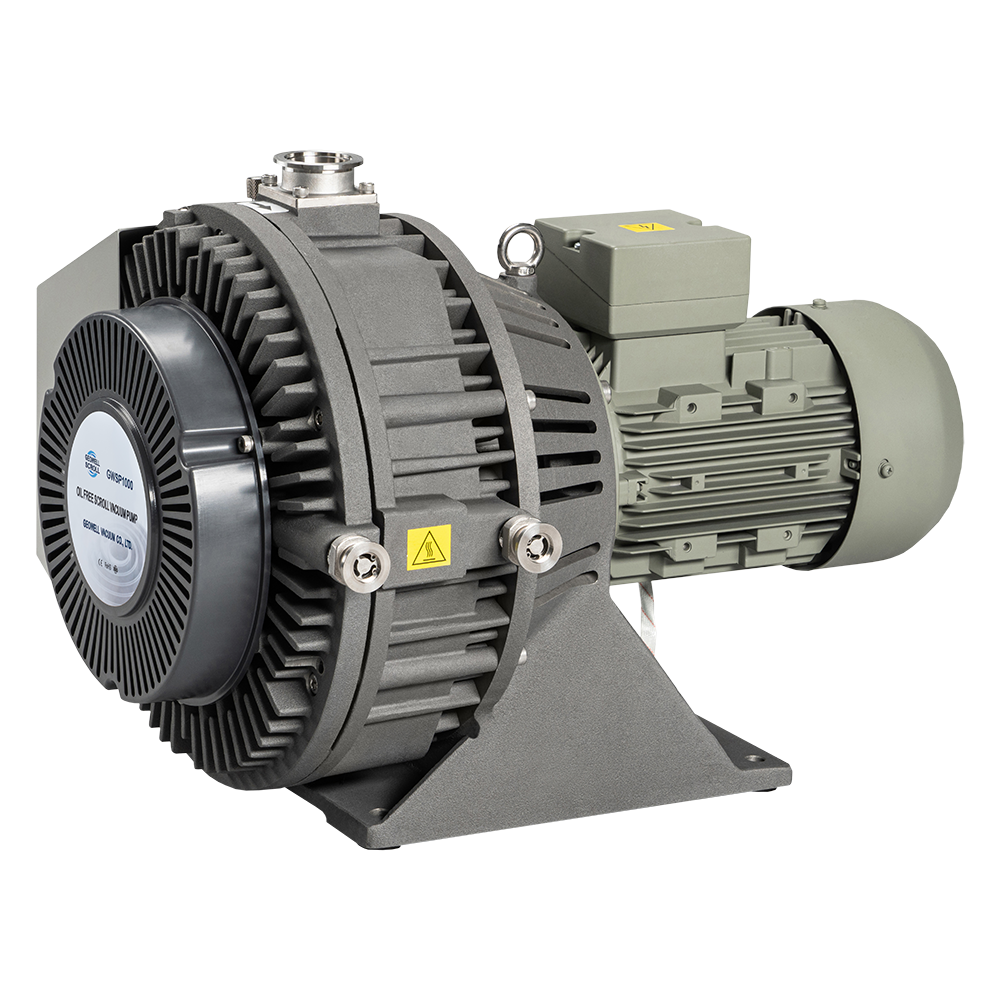 59.8 m3/h (996L/min) GWSP1000 dry scroll pump combined with lower ultimate pressure, lower power consumption and lower noise