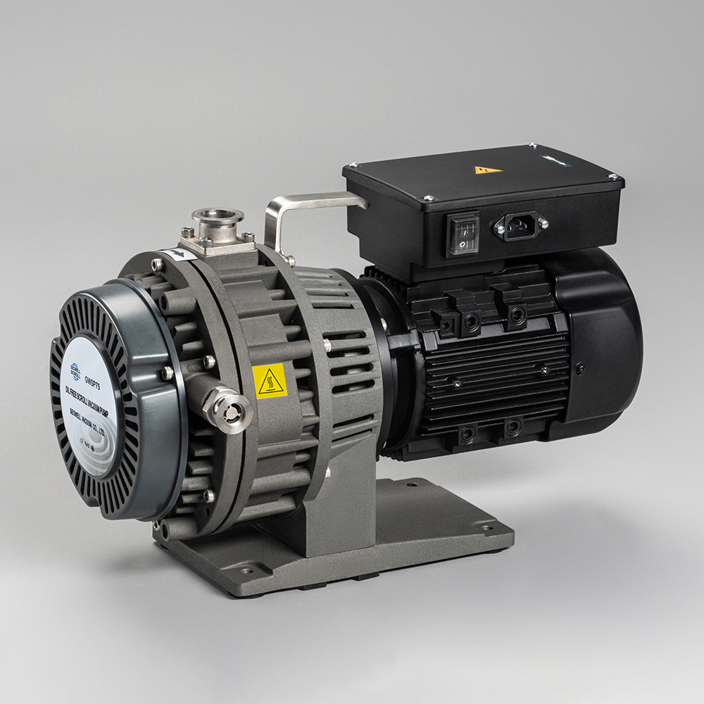 3.6 m3/h (60L/min) GWSP75 dry scroll pump combined with lower ultimate pressure, lower power consumption and lower noise