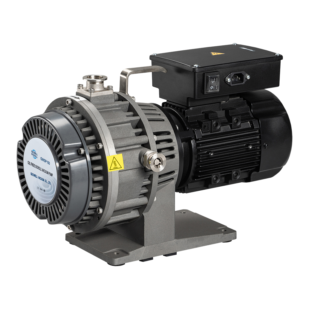 7.2 m3/h (120L/min) GWSP150 dry scroll pump combined with lower ultimate pressure, lower power consumption and lower noise