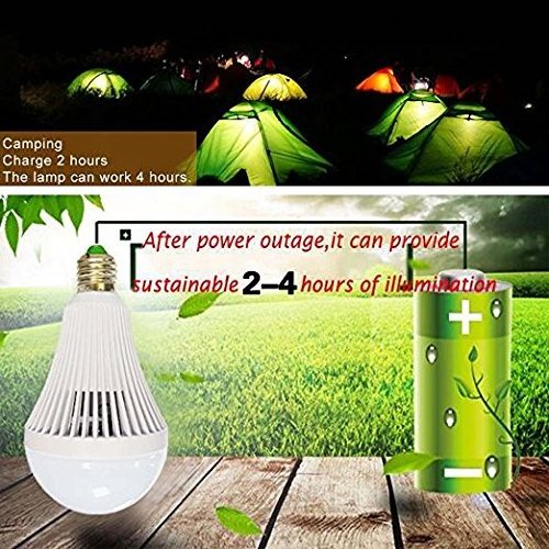 Outdoor High Power 12 Volt 9W 12W E27 B22 Base Emergency Rechargeable Led  Bulb