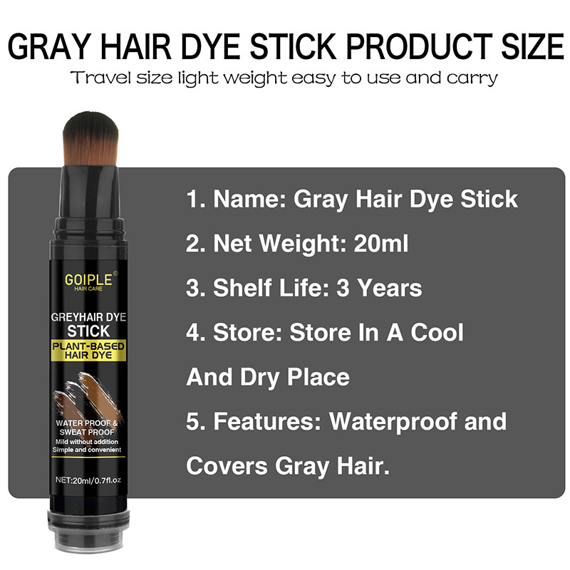 Custom Logo Professional Gray Hair Color Stick Private Label Touch Up Root Dye Pen for Cover Grey Haircolor Touch-Up Pen Brush